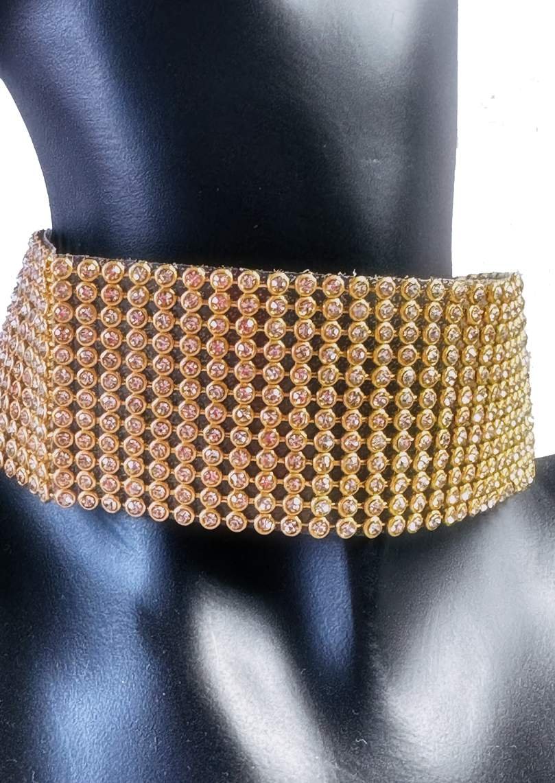 NÁHRDELNÍK CHOKER STRASS CRYSTAL GOLD SPOLOCENSKY PARTY 4 Náhrdelník choker strass Crystal Gold spolocensky