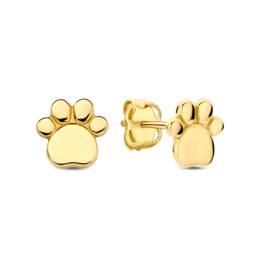 ZLATO Dámske Zlaté náušnice Psie labky Labka 585/000
