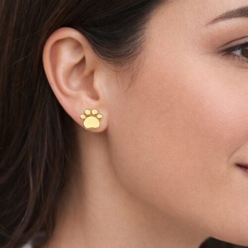 ZLATO Dámske Zlaté náušnice Psie labky Labka 585/000