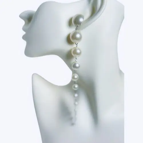 Dlhé visiace perlové náušnice Waterfall 12 cm bijoux