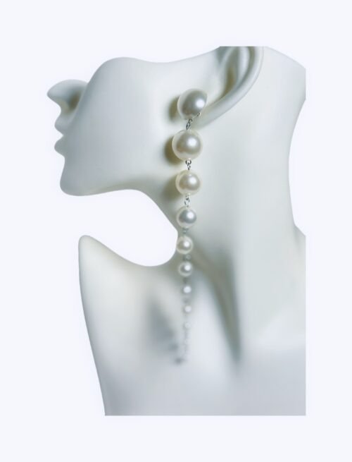 Dlhé visiace perlové náušnice Waterfall 12 cm bijoux