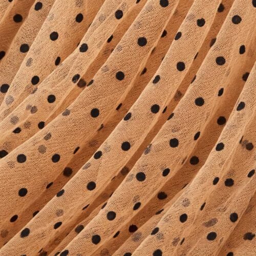 Bezova maxi sukna s ciernymi bodkami Tyl tylova 2