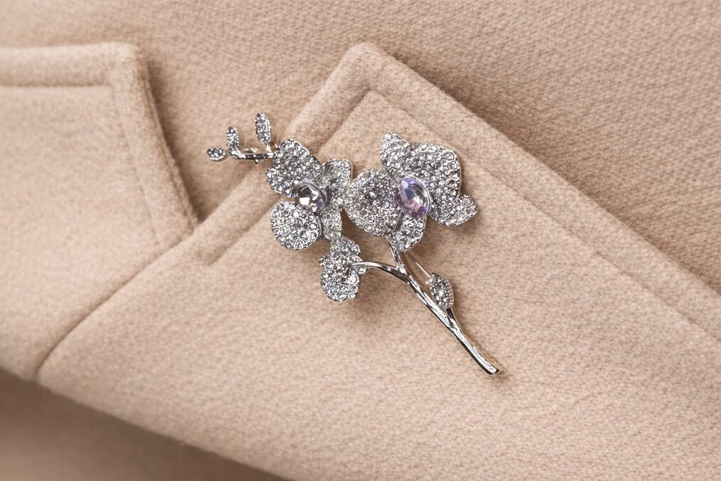 Brošňa Orchidea modna Kvet Flower elegant