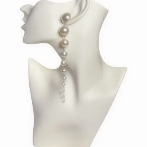 Dlhé visiace perlové náušnice Waterfall 12 cm bijoux