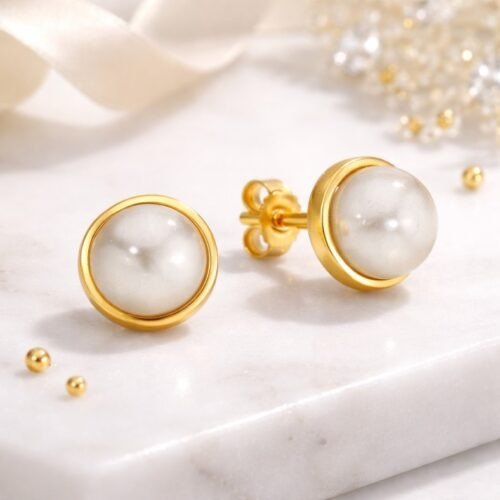 Náušnice s kultivovanou sladkovodnou perlou 8,5-9 mm, zlato 333