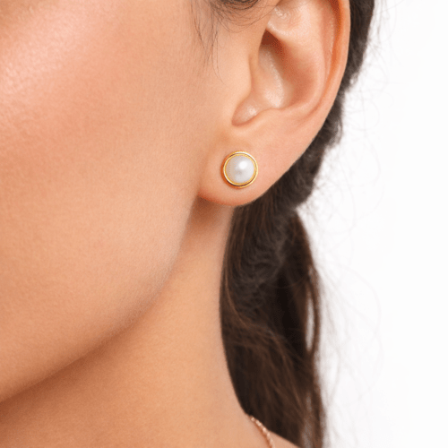 Alternative view of ZLATO luxusne zlate Náušnice s perlou 9mm 333/000