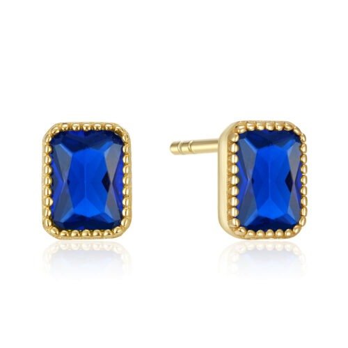 STRIEBRO Náušnice so zirkónom London Blue 925 pozlátené