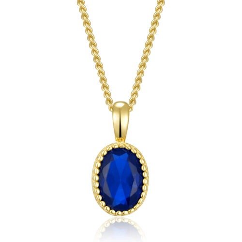 STRIEBRO Náhrdelník s príveskom so zirkónom London Blue 925 pozlátené
