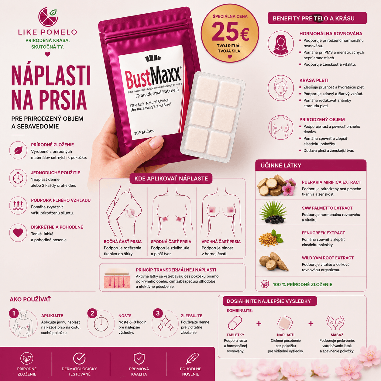 NÁPLASTI NA PRSIA BOOBS PATCHES 30 KS BIELE 3 bustmaxx naplasti na prsia