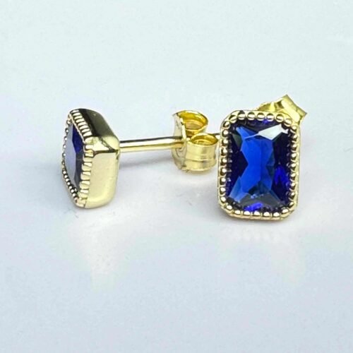 STRIEBRO Náušnice so zirkónom London Blue 925 pozlátené