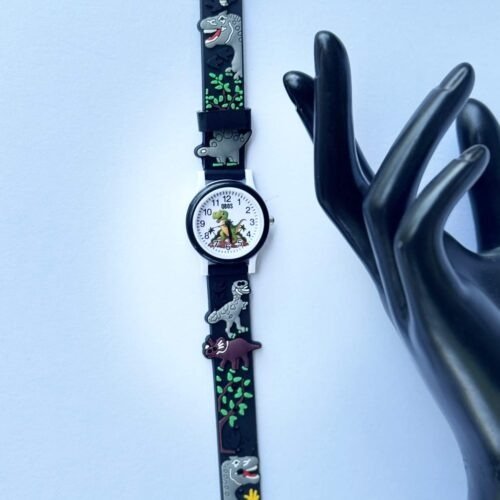Detské hodinky Dino motív dinosaura Ø29 mm cierne 10 Detské hodinky Dino motív dinosaura Ø29 mm cierne