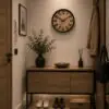 Nástenné hodiny moderne Ø 30cm čierno-hnede vzhľad dreva
