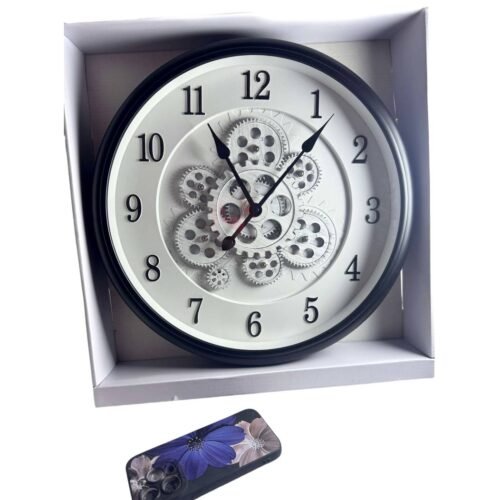 Nástenné hodiny Skeleton v industriálnom vintage štýle Ø 40cm 10 hodiny nastenne 40 cm luxury black white luxury