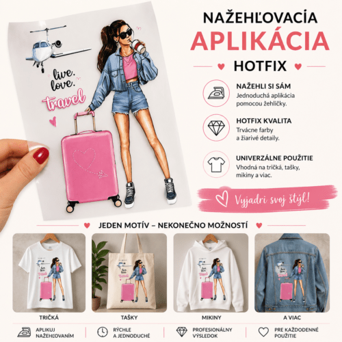 Nazehlovacka Hotfix nazehlovaci motiv na textil fashion modny