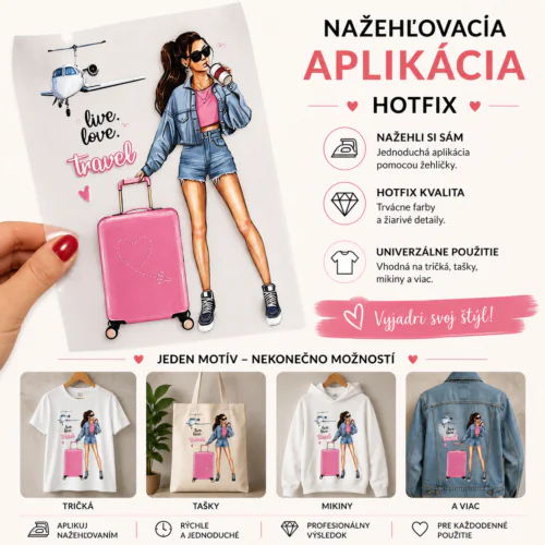 Nazehlovacka Hotfix nazehlovaci motiv na textil fashion modny