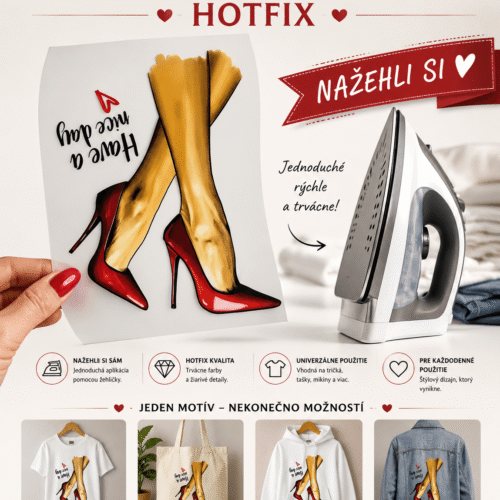 Nazehlovacka Hotfix nazehlovaci motiv na textil fashion modny