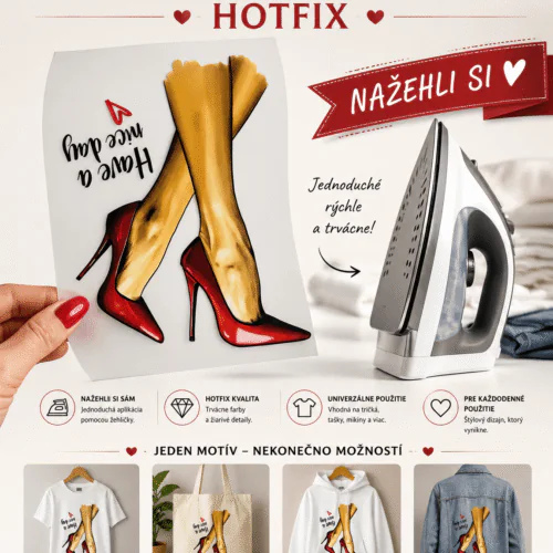 Nazehlovacka Hotfix nazehlovaci motiv na textil fashion modny