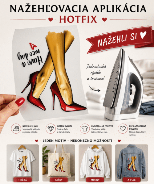 Nazehlovacka Hotfix nazehlovaci motiv na textil fashion modny