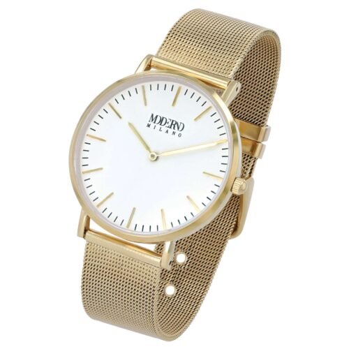 hodinky Moderno Milano z chirurgickej ocele Ø36 mm zlatá farba – Obrázok 5