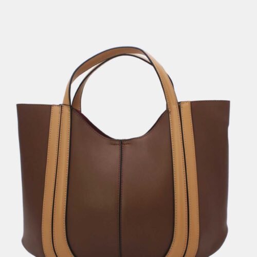 FRANCE KABELKA CHIC LEATHER EFFECT HANDBAG 6374 COFFEE APRICOT 10 FRANCE Kabelka Chic Leather Effect Handbag 6374 Coffee Apricot – Obrázok 5