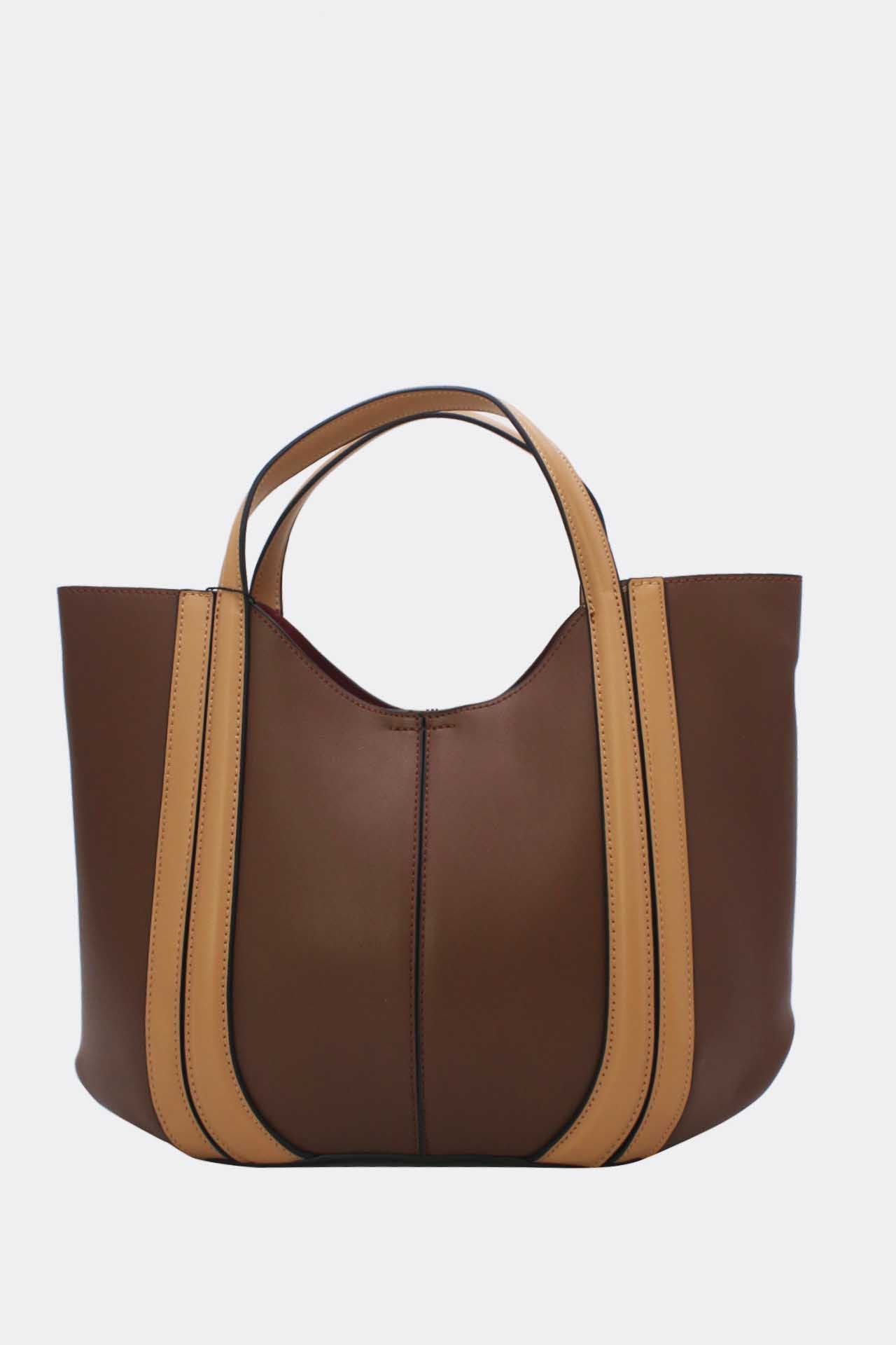 FRANCE KABELKA CHIC LEATHER EFFECT HANDBAG 6374 COFFEE APRICOT 6 FRANCE Kabelka Chic Leather Effect Handbag 6374 Coffee Apricot – Obrázok 5