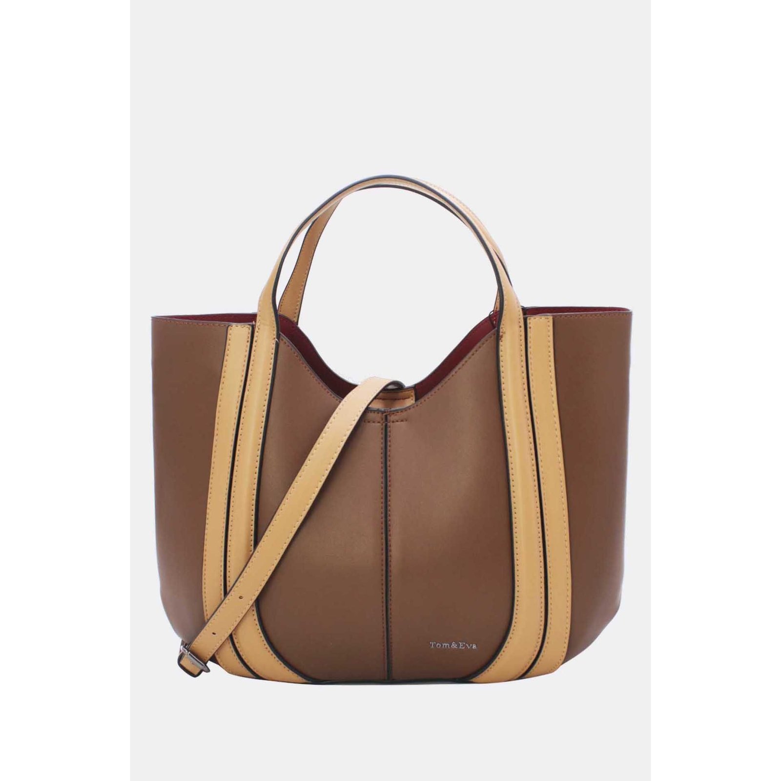FRANCE KABELKA CHIC LEATHER EFFECT HANDBAG 6374 COFFEE APRICOT 2 FRANCE Kabelka Chic Leather Effect Handbag