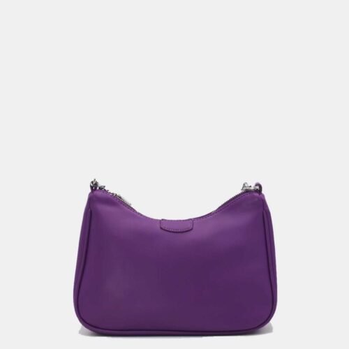 FRANCE DÁMSKA FIALOVÁ BAGUETTE KABELKA S RETIAZKOU A PEŇAŽENKOU 8 FRANCE Dámska fialová baguette kabelka s retiazkou a peňaženkou – Obrázok 3