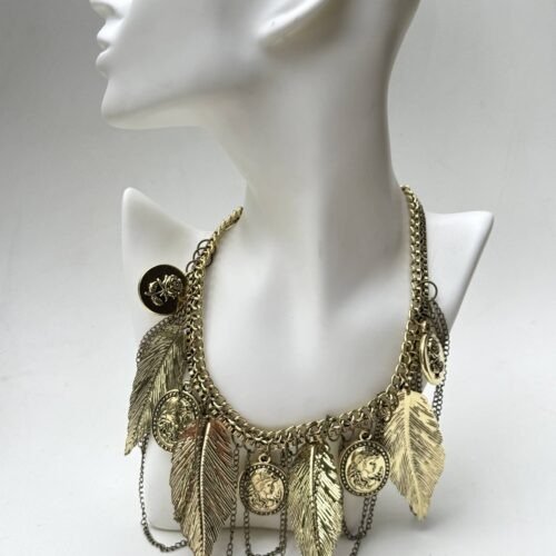 Náhrdelník masívny bohemian bizuteria bijoux retro gold