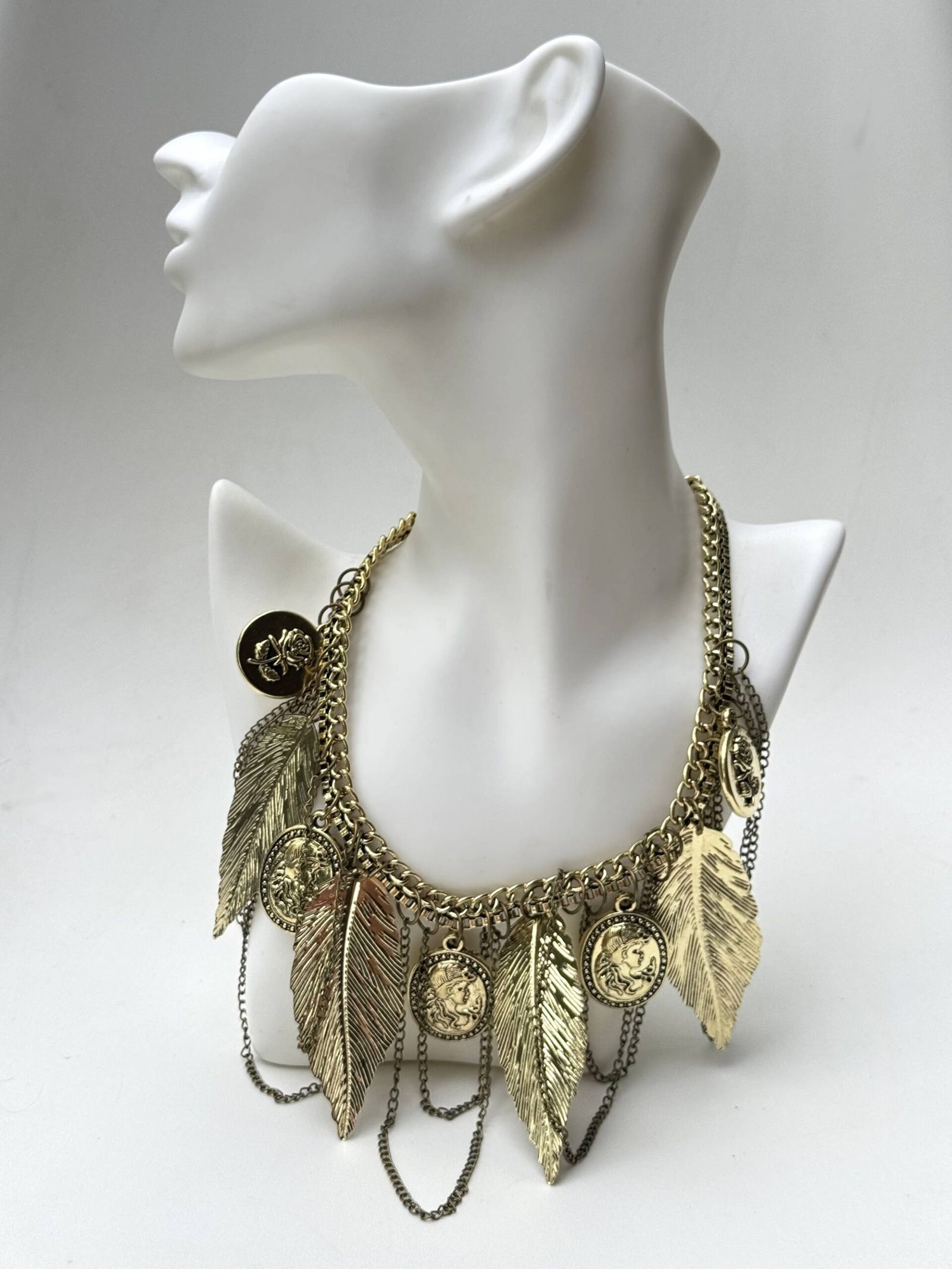 NÁHRDELNÍK MASÍVNY BOHEMIAN BIZUTERIA BIJOUX RETRO GOLD 2 Náhrdelník masívny bohemian bizuteria bijoux retro gold