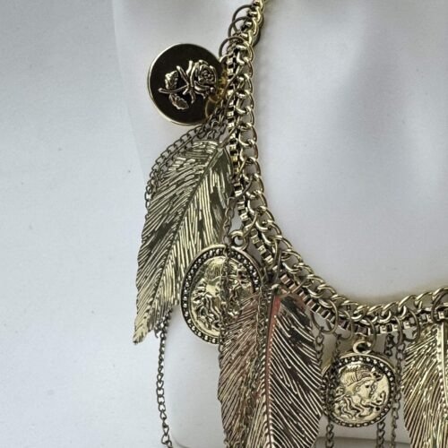 Náhrdelník masívny bohemian bizuteria bijoux retro gold