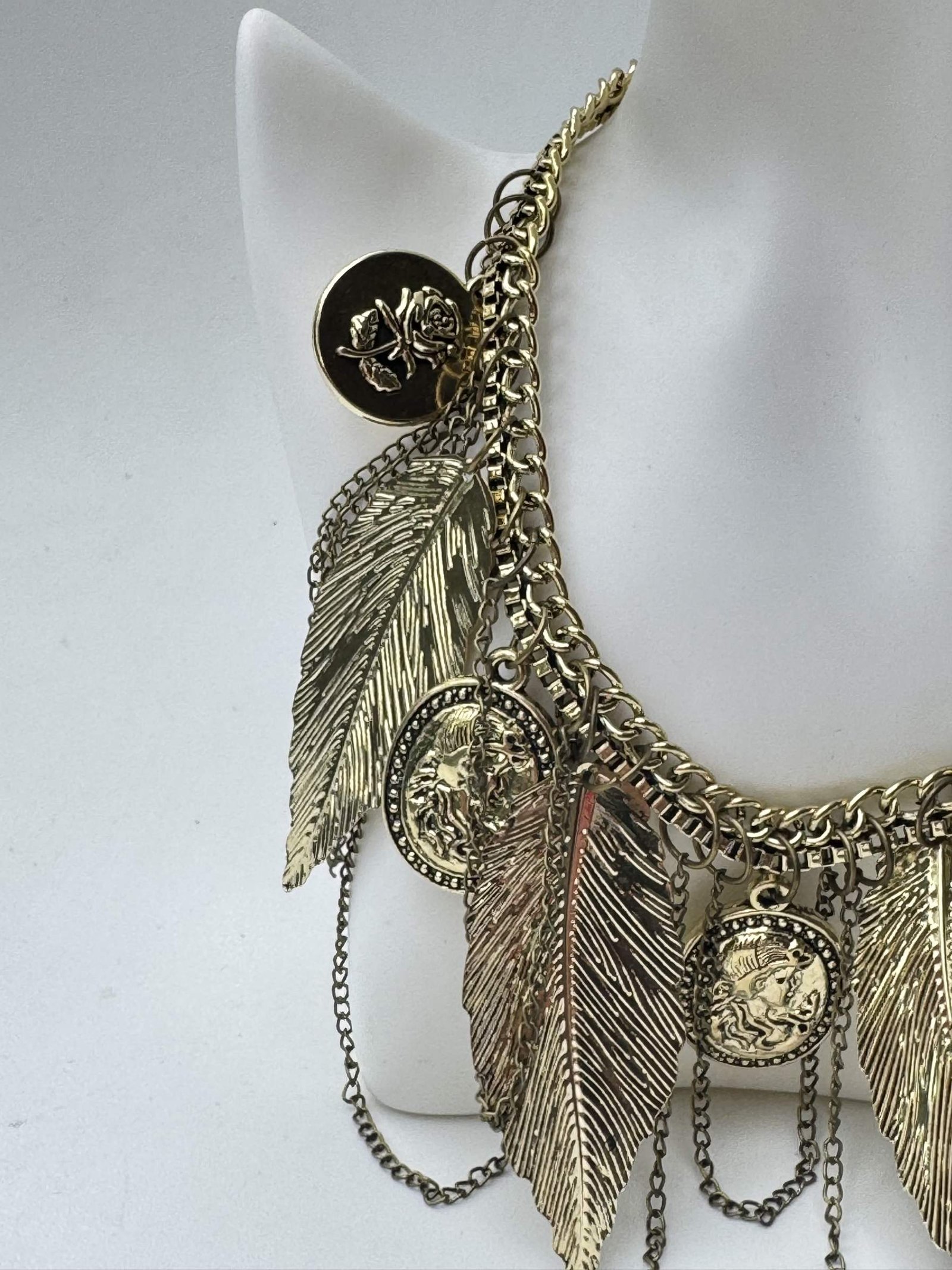 NÁHRDELNÍK MASÍVNY BOHEMIAN BIZUTERIA BIJOUX RETRO GOLD 3 Náhrdelník masívny bohemian bizuteria bijoux retro gold