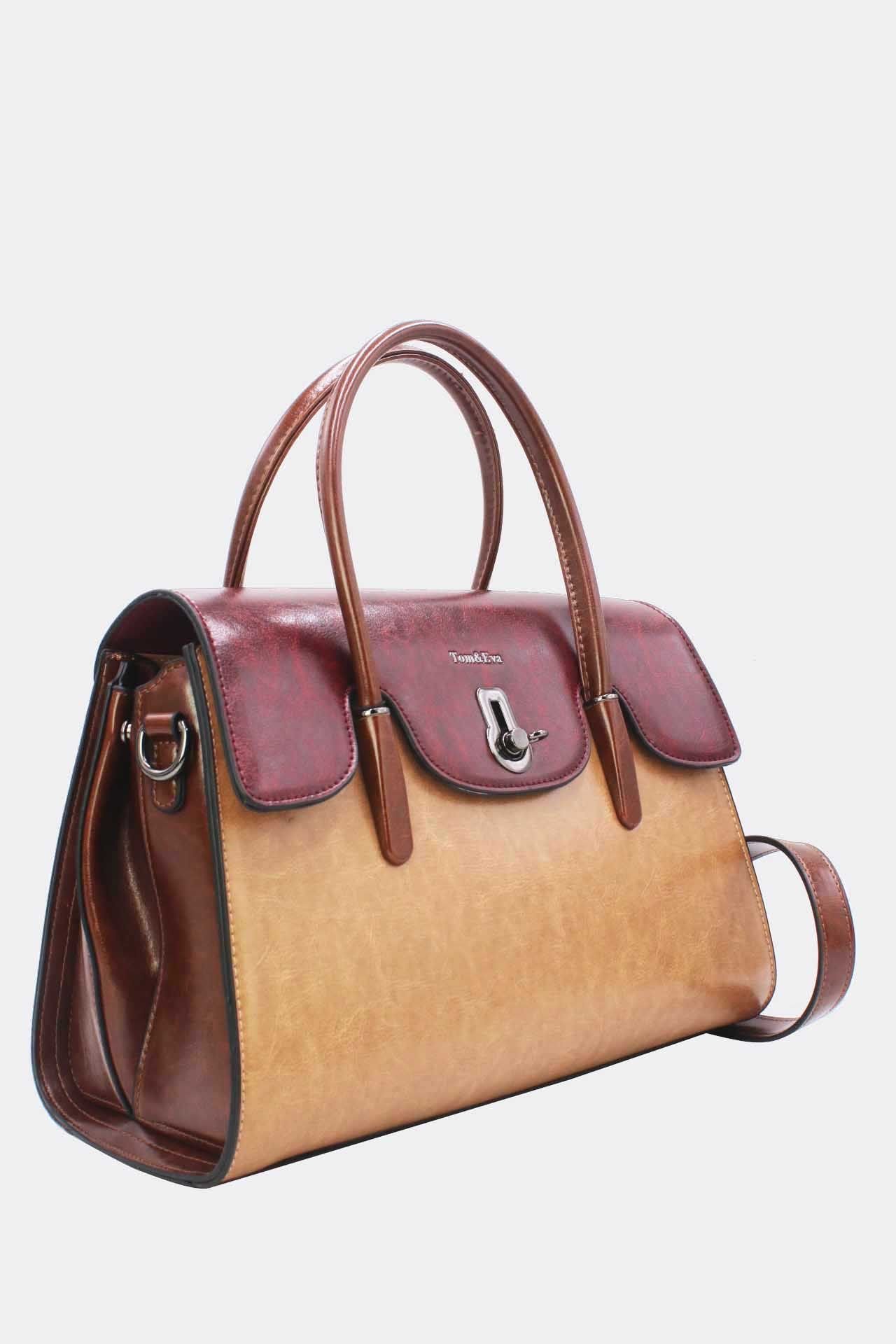 FRANCE VINTAGE STYLE LEATHER EFFECT KABELKA 5866 APRICOT COFFEE 3 FRANCE Vintage Style Leather Effect Kabelka