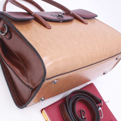 FRANCE VINTAGE STYLE LEATHER EFFECT KABELKA 5866 APRICOT COFFEE 7 FRANCE Vintage Style Leather Effect Kabelka