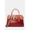 FRANCE VINTAGE STYLE LEATHER EFFECT HANDBAG 5866 BURGUNDY PINK 1 FRANCE Vintage Style Leather Effect Handbag 5866 Burgundy Pink