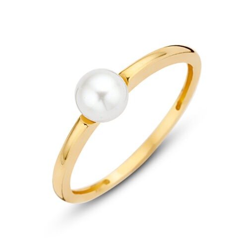 ZLATO Dámsky zlaty prsteň s PERLOU Pearl 5mm 585/000