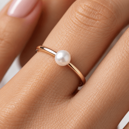 ZLATO Dámsky zlaty prsteň s PERLOU Pearl 5mm 585/000