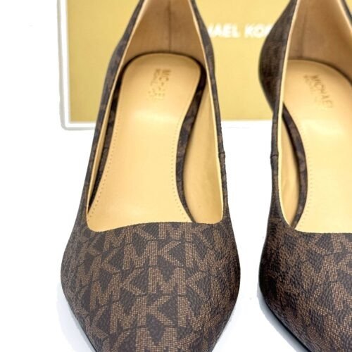 MICHAEL KORS LODICKY DOROTHY MONOGRAM PUMP BROWN 11 MICHAEL KORS Lodicky Dorothy Monogram Pump Brown