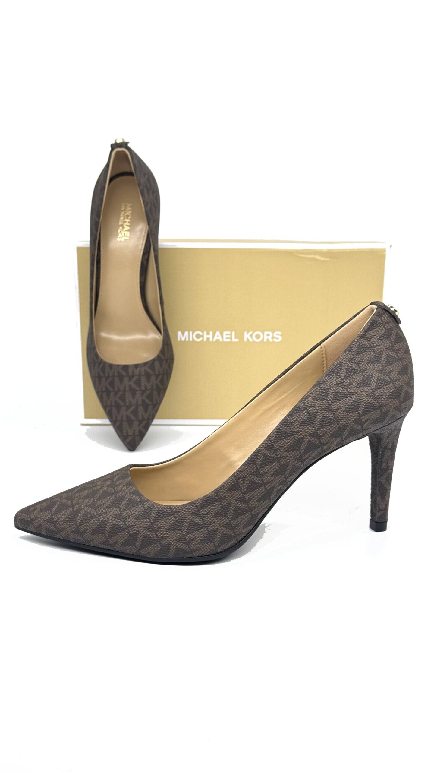 MICHAEL KORS LODICKY DOROTHY MONOGRAM PUMP BROWN 3 MICHAEL KORS Lodicky Dorothy Monogram Pump Brown – Obrázok 3