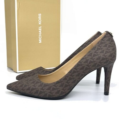MICHAEL KORS LODICKY DOROTHY MONOGRAM PUMP BROWN 10 MICHAEL KORS Lodicky Dorothy Monogram Pump Brown – Obrázok 5