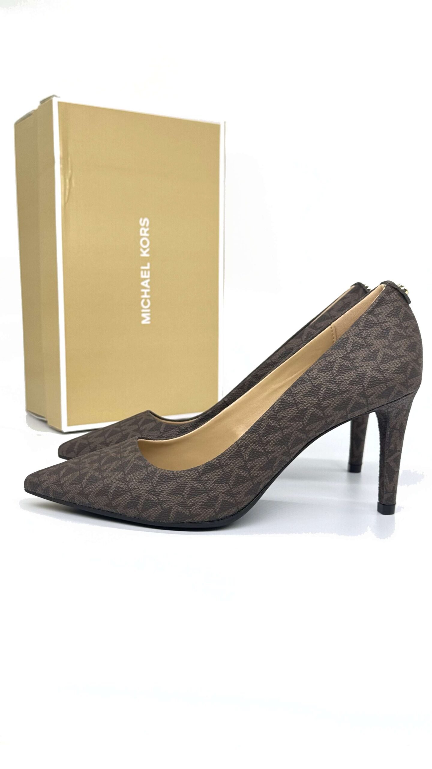 MICHAEL KORS LODICKY DOROTHY MONOGRAM PUMP BROWN 5 MICHAEL KORS Lodicky Dorothy Monogram Pump Brown – Obrázok 5