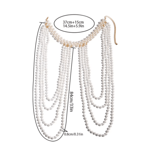 Náhrdelník perlovy cez ramena choker bizuteria bijoux