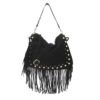 FRANCE Taška kabelka Messenger so strapcami Zamatová 6178 Black 1 Taška kabelka Messenger so strapcami