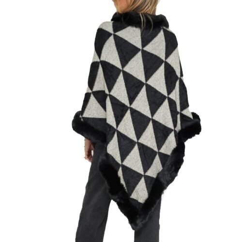 HOME MULTIBELLA ONLINE FASHION 3 Alternative view of Dámske poncho s kožušinou ponco vzorovane 159