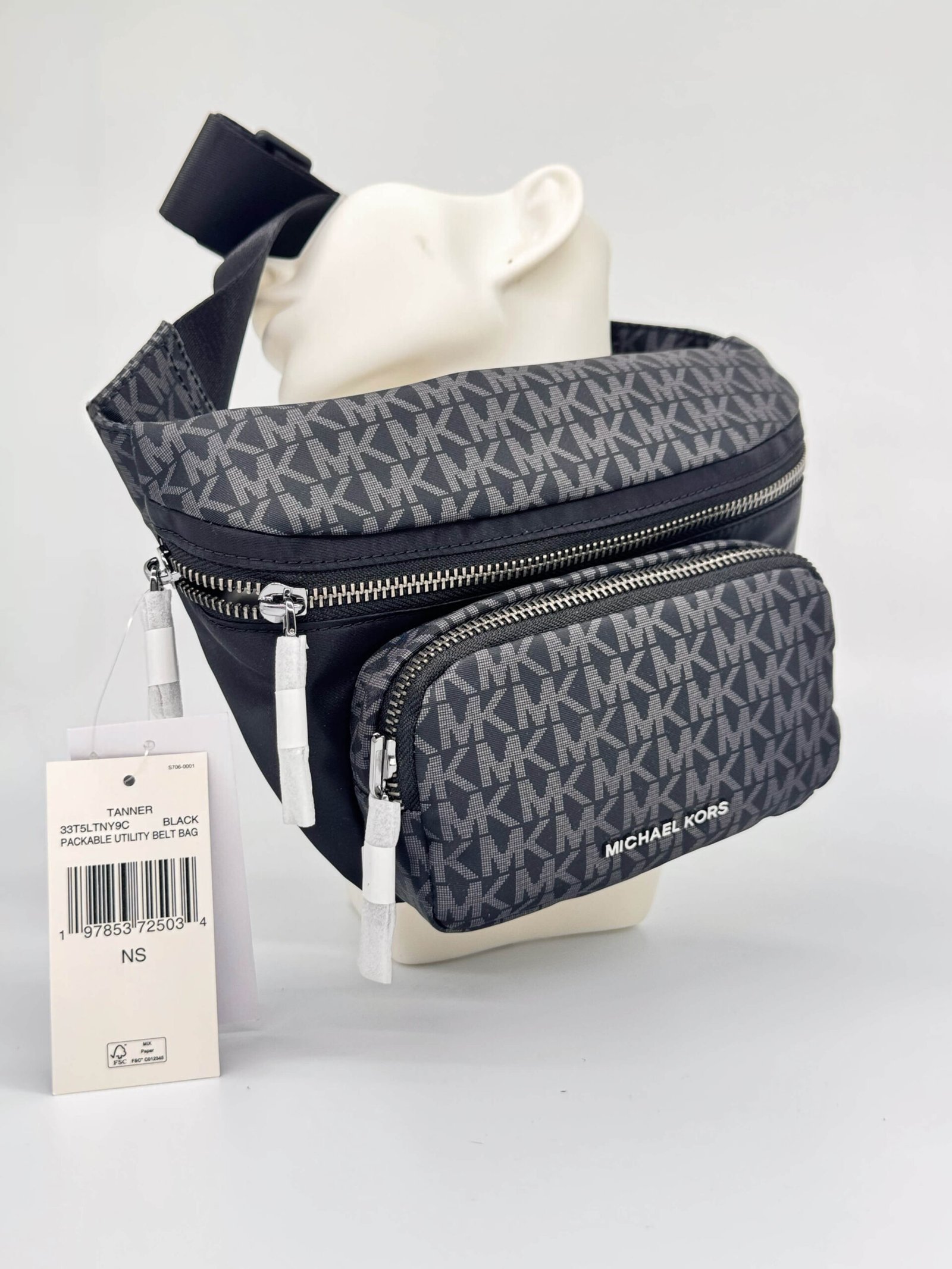 MICHAEL KORS ČIERNA ĽADVINKA 33T5LTNY9C BELT BAG JET SET 4 MICHAEL KORS čierna ľadvinka 33T5LTNY9C belt bag Jet Set