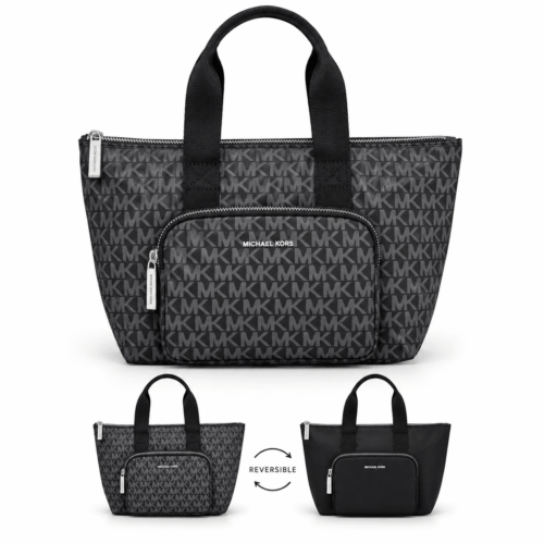 MICHAEL KORS MK Monogram Zip Tote Black kabelka obojstranna