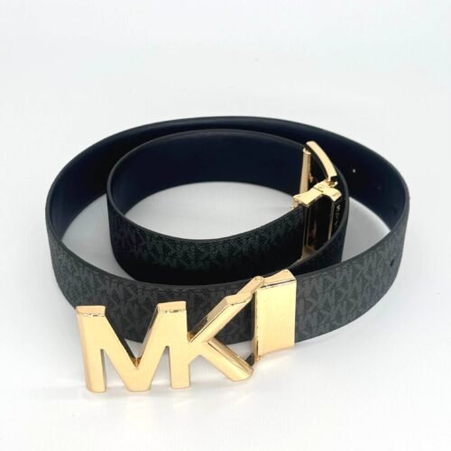 MICHAEL KORS MK Opasok Logo Buckle Belt Black