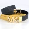 MICHAEL KORS MK Opasok Logo Buckle Belt Black
