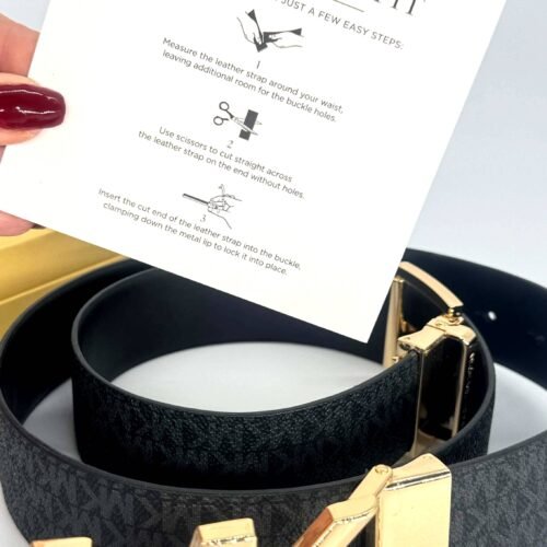 MICHAEL KORS MK OPASOK LOGO BUCKLE BELT BLACK 7 MICHAEL KORS MK Opasok Logo Buckle Belt Black – Obrázok 4