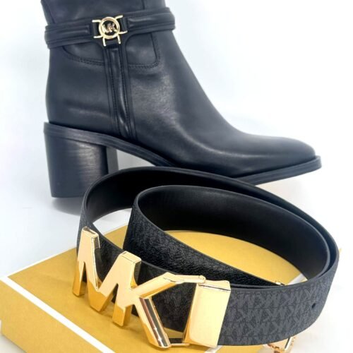 MICHAEL KORS MK OPASOK LOGO BUCKLE BELT BLACK 6 MICHAEL KORS MK Opasok Logo Buckle Belt Black