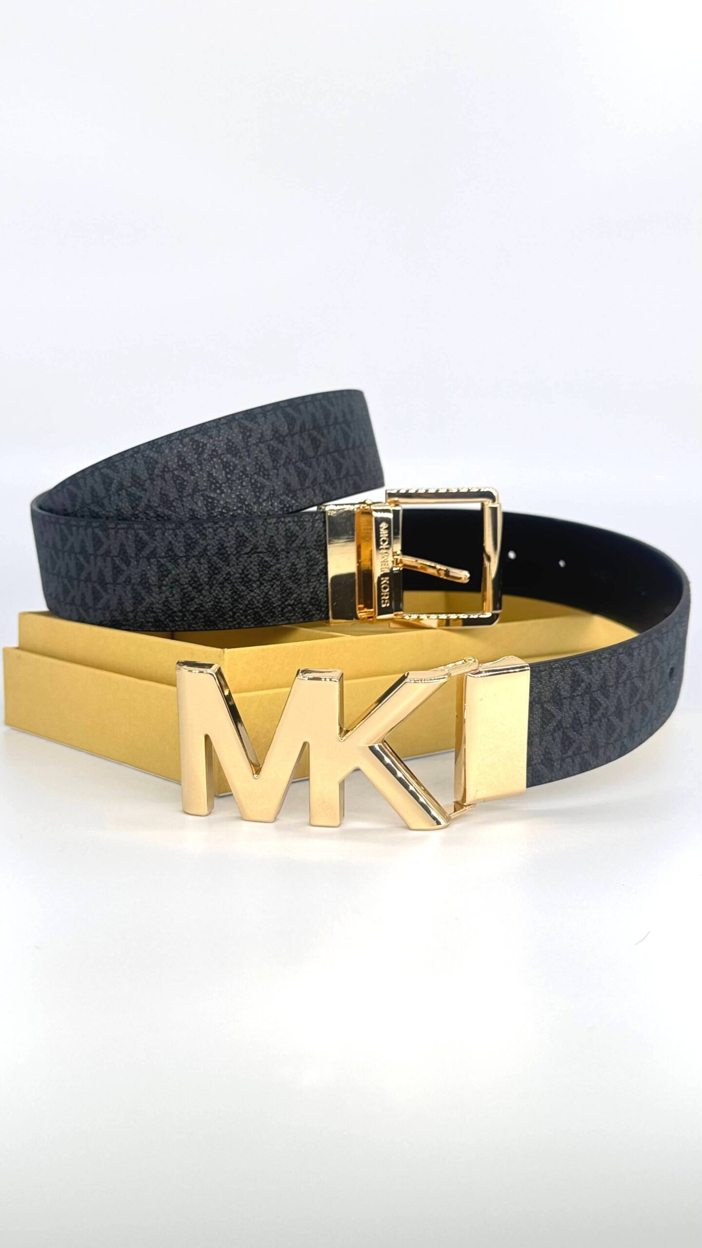 MICHAEL KORS MK OPASOK LOGO BUCKLE BELT BLACK 1 MICHAEL KORS MK Opasok Logo Buckle Belt Black